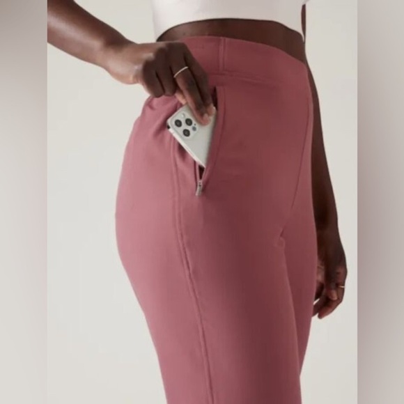 ATHLETA Brooklyn Heights Pink Rose Blush High Rise Jogger Pants 533443 EUC Sz 2 - Picture 3 of 12